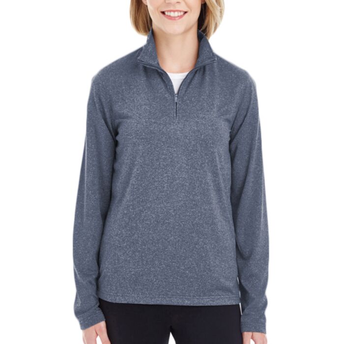 Ladies' Cool & Dry Heathered Performance Quarter-Zip Thumbnail