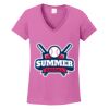 Women's Heavy Cotton 100% Cotton V Neck T Shirt Thumbnail