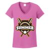 Women's Heavy Cotton 100% Cotton V Neck T Shirt Thumbnail