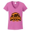 Women's Heavy Cotton 100% Cotton V Neck T Shirt Thumbnail